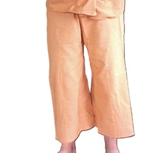 Thai fisherman pants, sandstone orange cotton linen, unisex clothing, loose fit, casual yoga exercise wear, wide leg, massage heavy duty