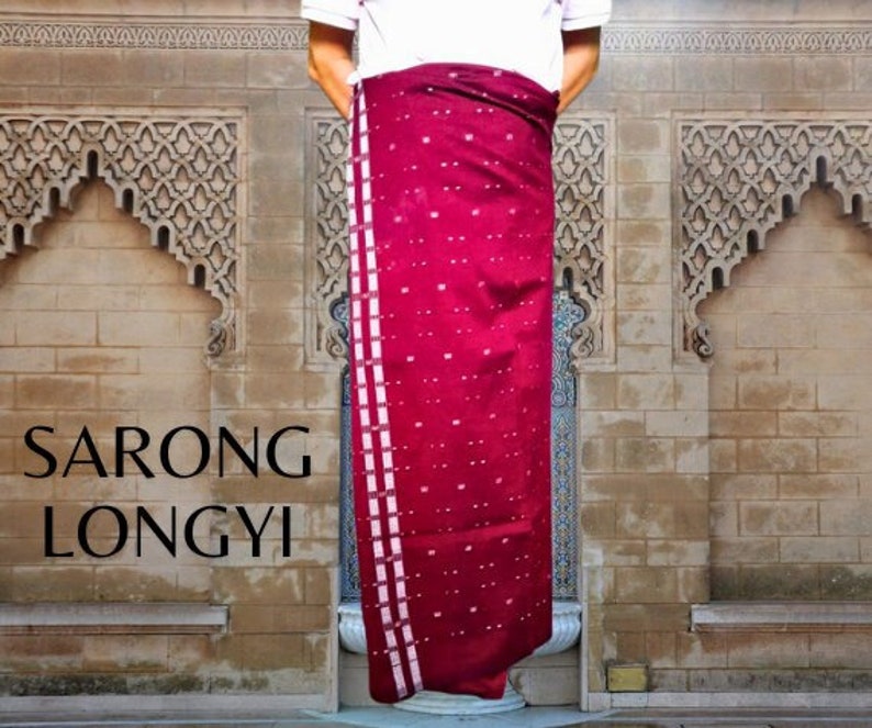 Dhoti for Men, Sarong Longyi 100% Cotton, Cherry Cotton, Gift for Him ...