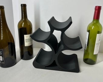 Custom Wine Bottle Stand Perfect Housewarming Gift for Wine Lovers Rack Holds 5 Bottles