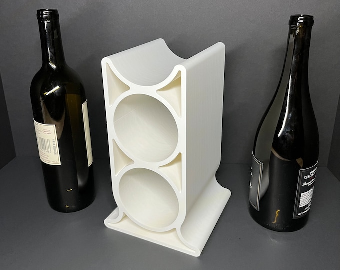Custom Wine Bottle Stand Perfect Housewarming Gift for Wine Lovers Rack Holds 3 Bottles