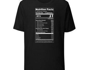 ISTJ Shirt The Logistician Personality Nutrition Facts