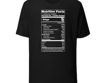 Virgo Tee Zodiac Sign Nutrition Facts
