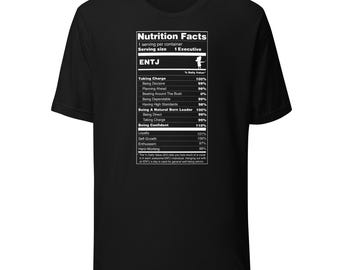 ENTJ Shirt The Commander Personality Nutrition Facts