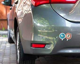 Childfree Bumper Sticker Running Away Man