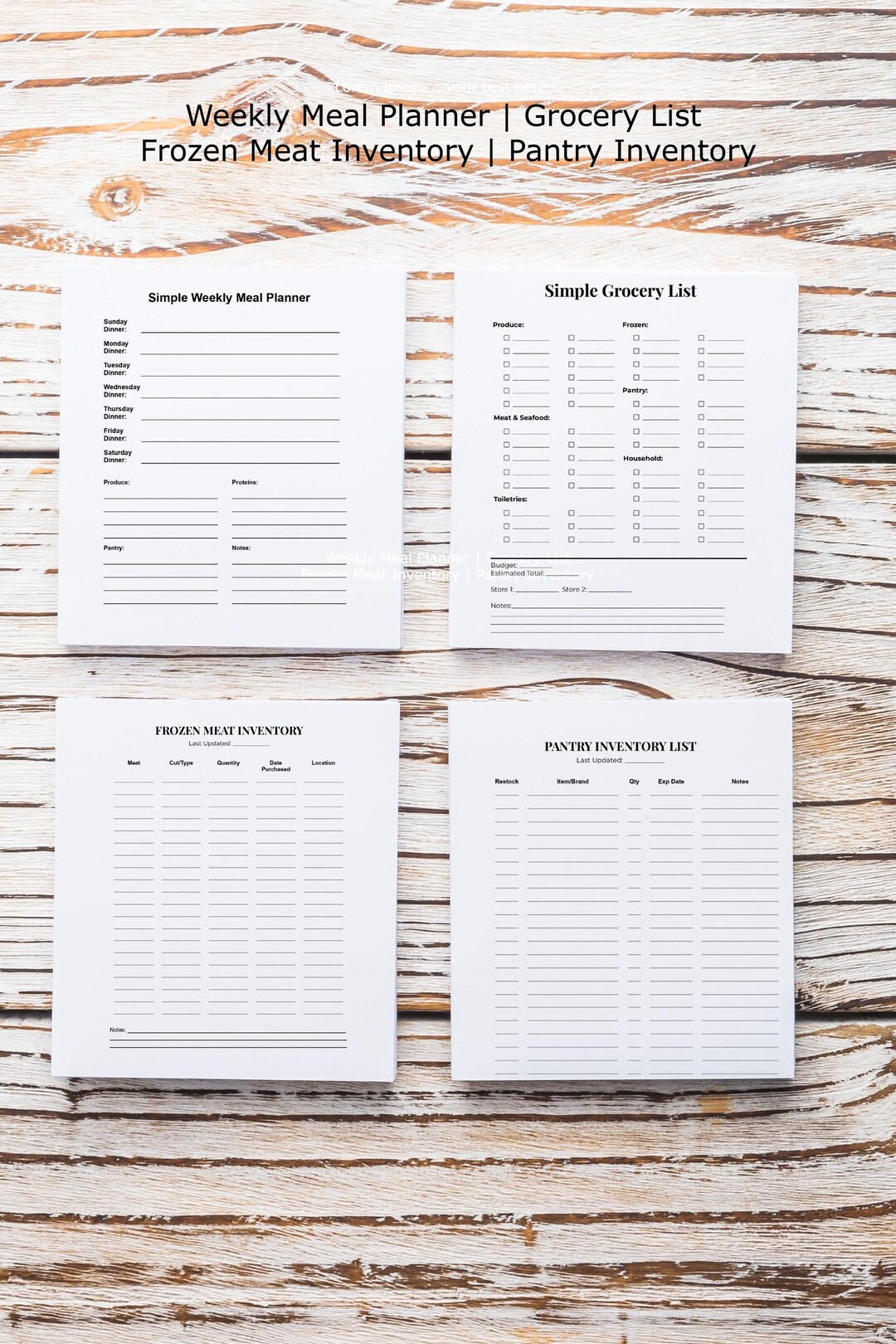 the best food inventory printables to organize your... Kitchen Organization Printable Bundle | Pantry & Freezer Inventory ...