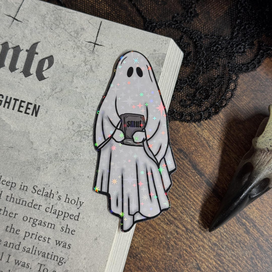 Bookish Ghost Sticker — Bookish Sticker, Book Lover Gift, Dark Romance ...
