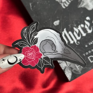 Crow Skull Sticker | Bookish Sticker | Book Lover Gift | Dark Romance  | Bookworm | Spicy Books | Booktok | Gothic Sticker