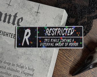Restricted Horror Sticker — Bookish Sticker, Book Lover Gift, Dark Romance Bookish Accessory, Horror Booktok Sticker, Book Club Stickers