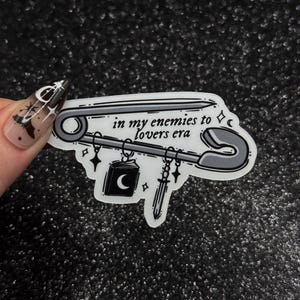 Enemies to Lovers Pin Sticker — Bookish Sticker, Dark Romance Sticker, Kindle Sticker, Gothic Sticker, Bookstagram Sticker, Bookish