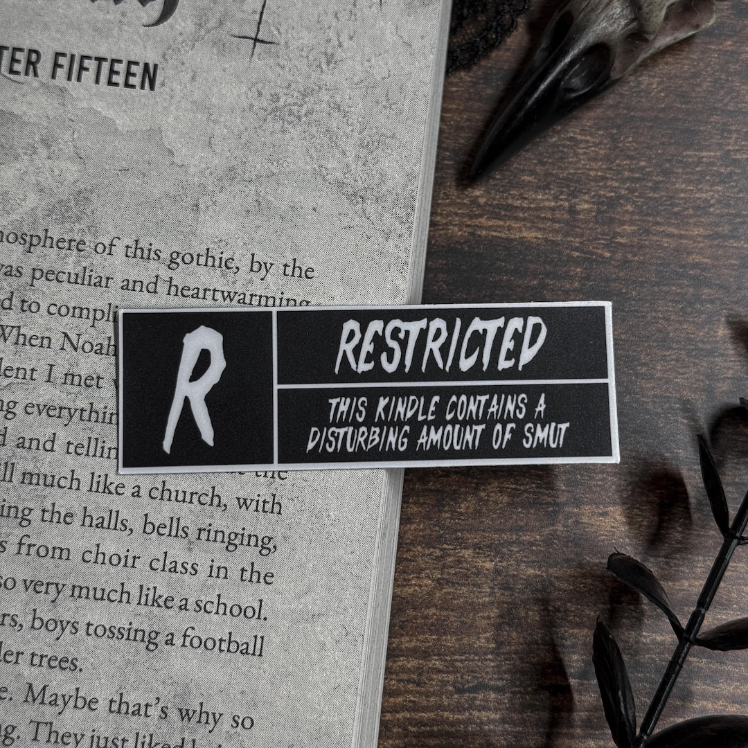 Restricted R Sticker Restricted Smut Sticker — Bookish Sticker, Book Lover Gift, Dark ...