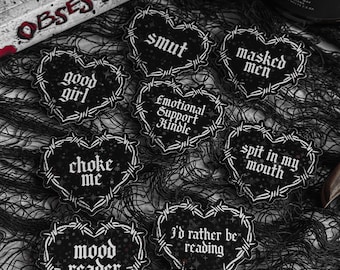 Barbwire Heart Sticker — Gothic Sticker, Bookish, Bookish Sticker, Dark Romance, Gothic Romance, Bookworm, Kindle Sticker, Kinky, Smut