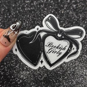 Bookish Girly Locket Sticker — Bookish Sticker, Dark Romance Sticker, Kindle Sticker, Gothic Sticker, Bookstagram Sticker, Bookish
