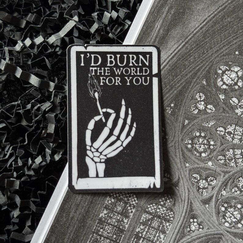 Burn The World Sticker — Bookish Sticker, Book Lover Gift, Dark Romance Bookish Accessory, Booktok Sticker, Book Club Stickers image 2