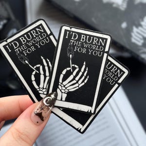 Burn The World Sticker — Bookish Sticker, Book Lover Gift, Dark Romance Bookish Accessory, Booktok Sticker, Book Club Stickers image 1