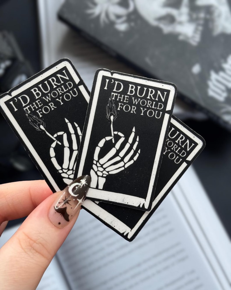 Burn The World Sticker — Bookish Sticker, Book Lover Gift, Dark Romance Bookish Accessory, Booktok Sticker, Book Club Stickers image 1
