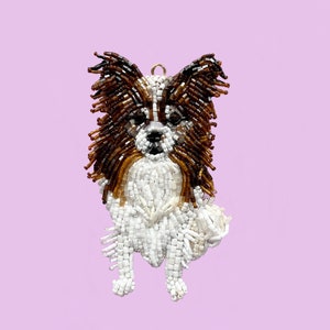Personalized pet ornaments, beaded embroidered dog ornament