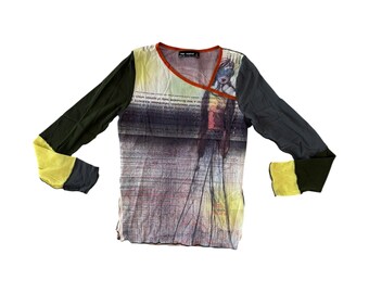 トップス Rare 2000s cop copine Mesh sleeve tee Cop Copine Mesh Top, Rare Cop Copine, Vintage Mesh Top