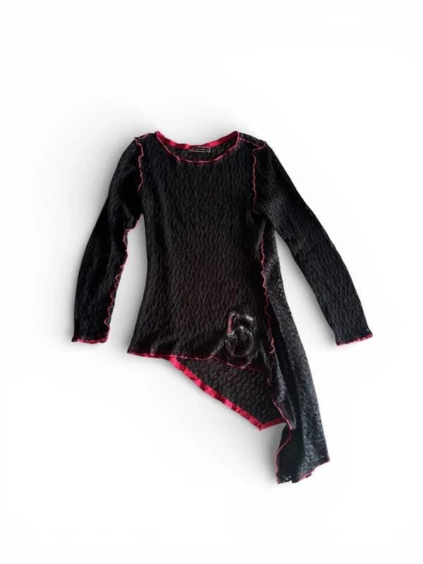 Rare Vintage Cop Copine Asymmetrical Knit Top Grunge Y2K Euro