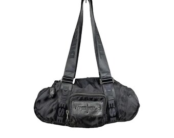 バッグ Diesel Y2K Black Leather Body Bag Sling バッグ Diesel Y2K Black Leather Body Bag Sling Men's Zip-D-Sling
