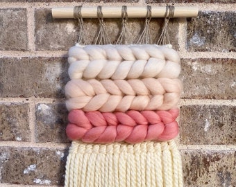 Handmade Mini Wall Weaving || Woven Wall Hanging || Cotton Candy
