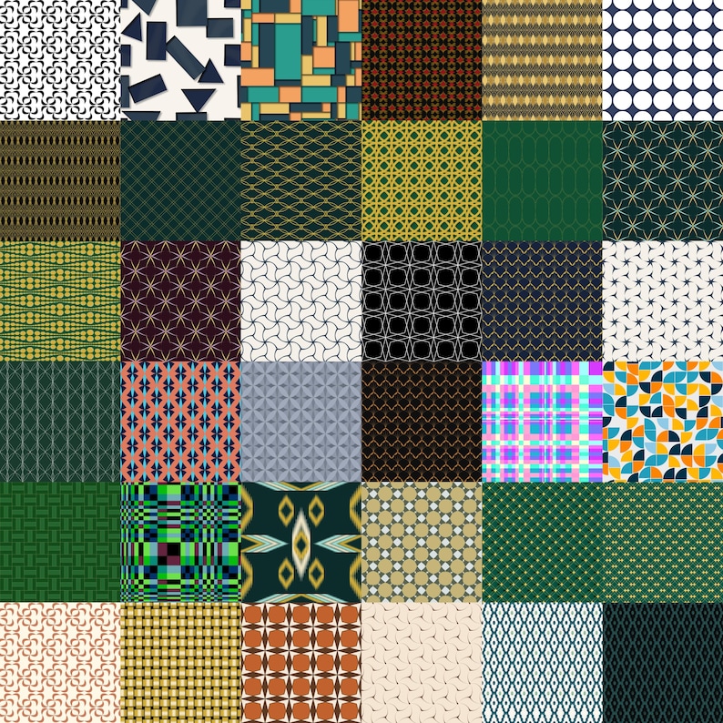 50 Hand-drawn Seamless Patterns Bundle, Floral Geometric Animal PNG Art ...