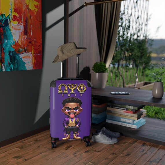 Personalized Omega Psi Phi 1911 Suitcase - Stylish Luggage for Travelers, Graduations, Vacations, Gifts, Fraternity - Unique Design