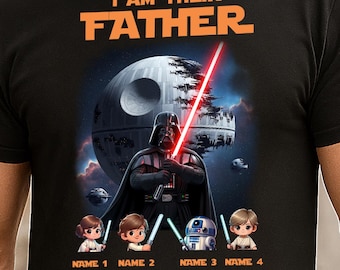 Felpa con cappuccio personalizzata Star Wars per papà: "Sono il loro padre" Nomi personalizzati per bambini