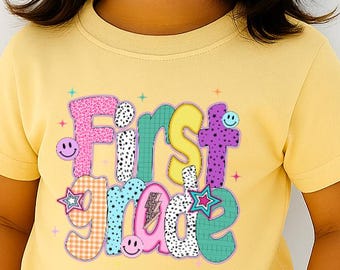 Personalized Back to School Shirt: Custom Grade & Name - Colorful Kids Outfit