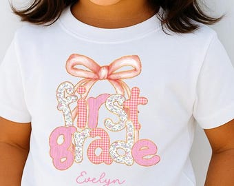 Personalized Back to School Shirt: Custom Name & Grade, Pastel Colors