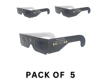 Solar Eclipse Glasses Approved 2024, (5 Pack) CE And ISO Certified