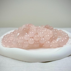 Natural Madagascar Rose Quartz Bracelet Pink Quartz Gemstone Bracelet Self-love Stone Pink Crystal 11mm 12mm 13mm