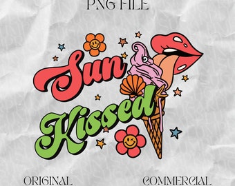 Sunkissed Png, Distressed Lips Png, Ice Cream Print, Sun Salt Sand PNG, Beach Bum, Retro Beach Png, Distressed Summer Vibes, Beach Vibes PNG