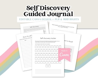 Self Love Journal Canva Template | Journal Prompts, Worksheets Digital Workbook DFY, PLR Digital Planner, MRR Planner, Master Resell Rights