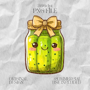 Pot de cornichons avec ruban rose PNG - Clipart esthétique coquette, scrapbooking et cadeaux pour les amateurs de cornichons Coquette, Pickle png, Soft Girl Era png