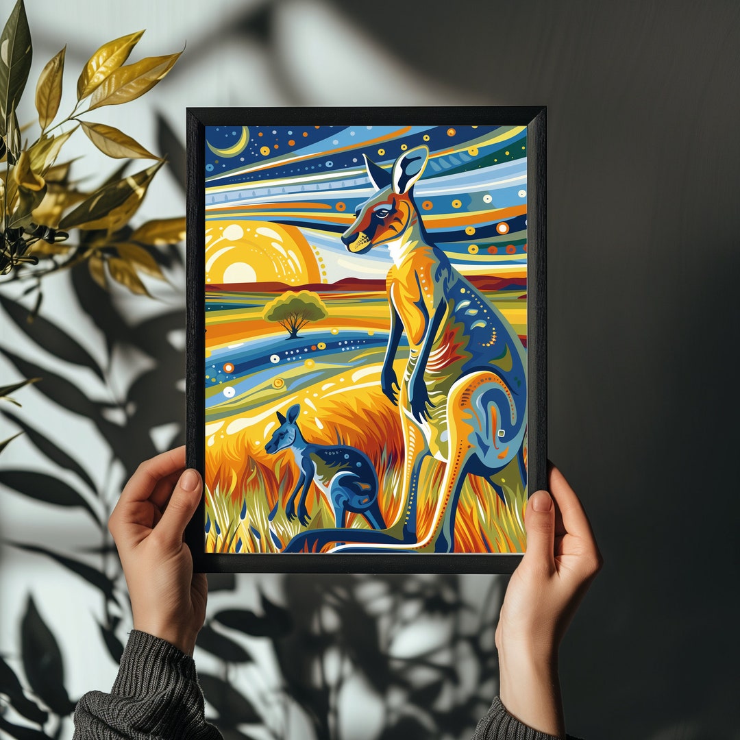 Two Kangaroos Alt Aboriginal Wall Decor, Aboriginal Digital Art — free download