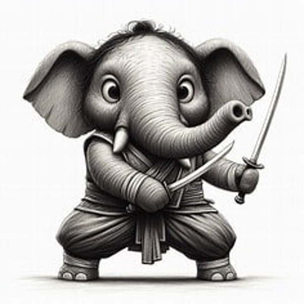 A cartoon of a Thai elephant
