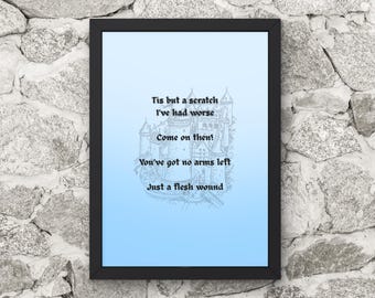 Monty Python Tis But a Scratch Printable - Beinhaltet Optionen zum Drucken von bis zu 23 Größen!