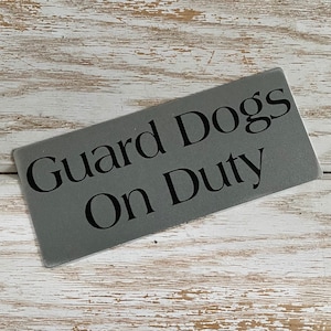 Guard Dog On Duty Beware of Attack Dog No Trespassing Sign No Solicitation Sign Metal No Soliciting Please Sign Do Not Disturb Do Not Knock