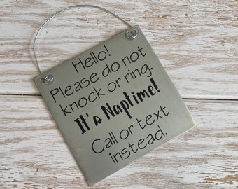 Naptime Door Sign: Do Not Knock, Sleeping Baby, Night Shift
