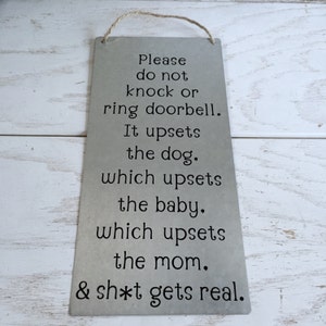 Baby Sleeping Do Not Knock Sign Please Don't Ring Sign Baby Sleeping Sign No Soliciting Do Not Disturb Sign Nap Time Sign image 2