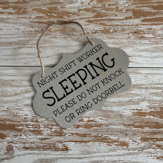 Night Shift Worker Sleeping Sign: Do Not Disturb Door Hanger