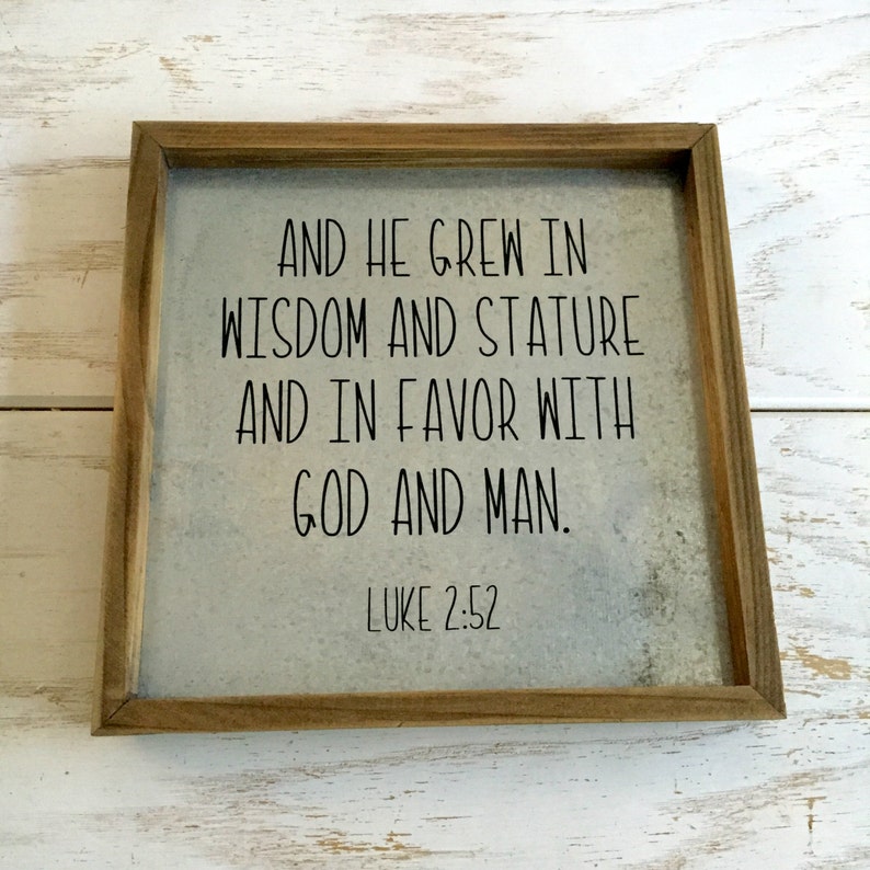 And He Grew In Wisdom and Stature Luke 252 May You Grow Boys Etsy