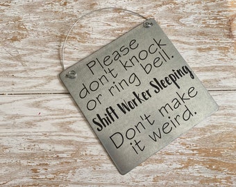 Night Shift Worker Sleeping Sign: Do Not Disturb Door Hanger