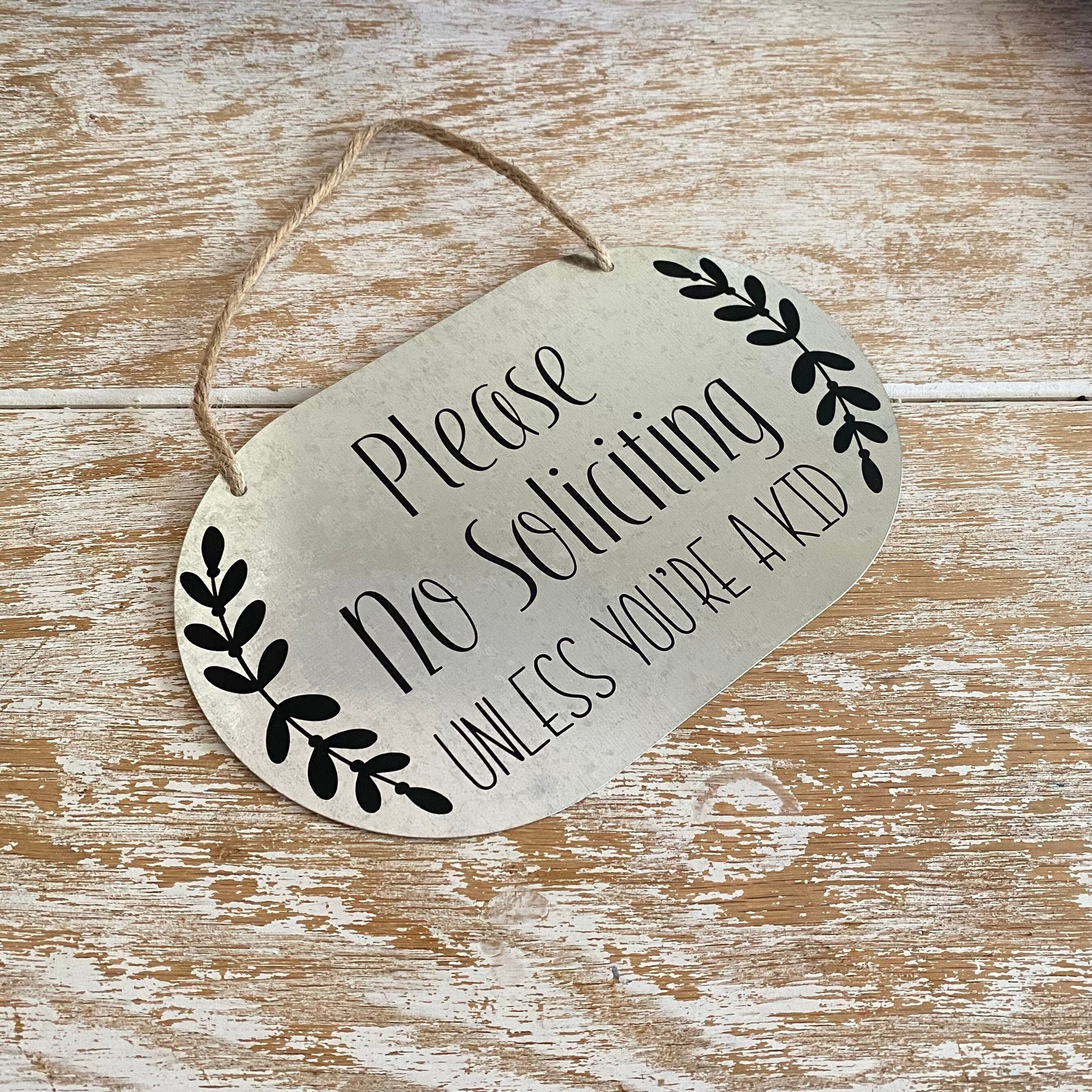 Art Deco No Soliciting unless you are selling cookies Raw Wood door sign 4x8 Art Deco No Soliciting unless you are selling cookies Raw Wood door sign 4x8