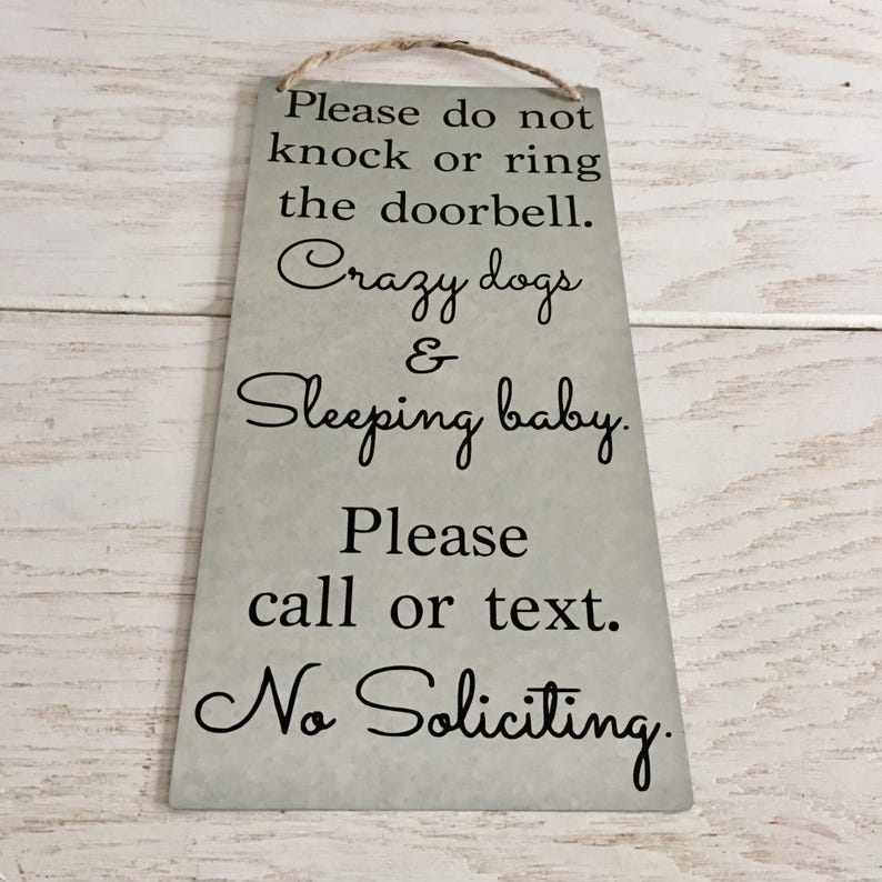 Baby Sleeping Do Not Knock Sign Protective Dog Please - Etsy