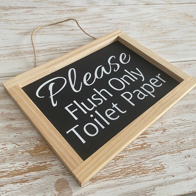 Please Flush Only Toilet Paper Septic System Sign Bathroom Etsy