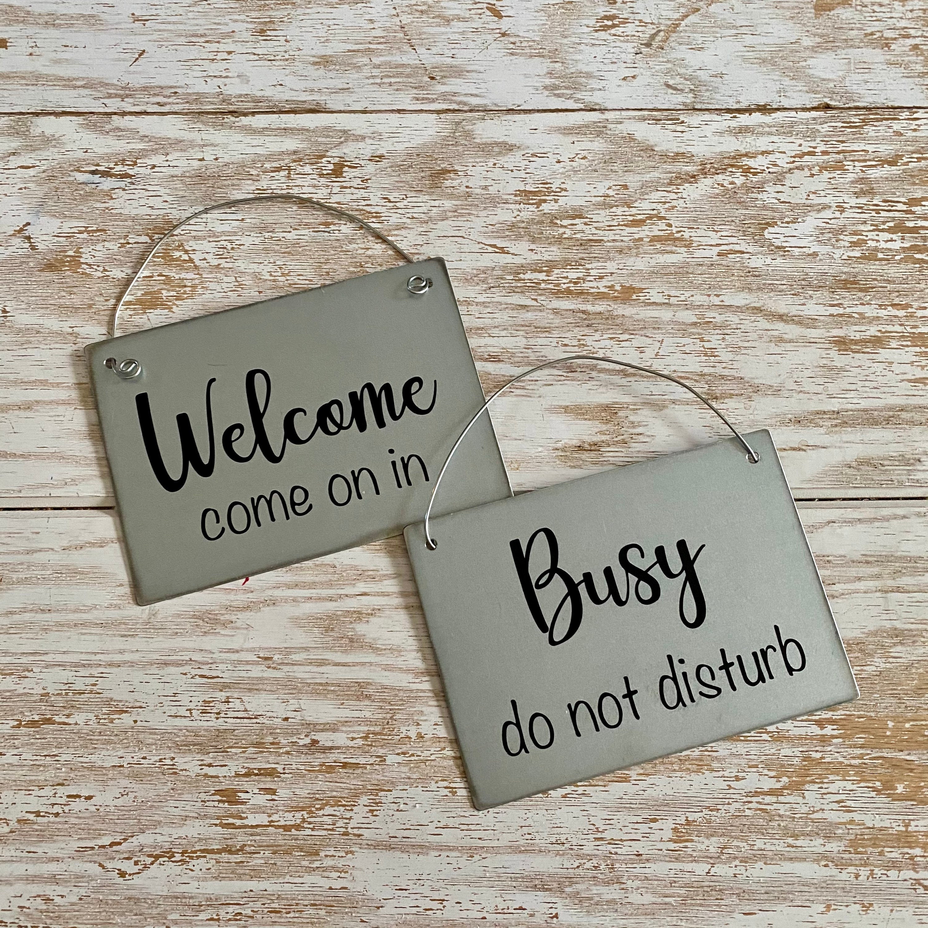 Double Sided Business Sign: Welcome/busy Office Door Hanger - Etsy