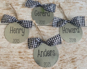 Personalized Ornament Baby's First Christmas Customized 2022 Ornament Rustic Vintage Christmas Keepsake Baby's 1st ornament Holiday market