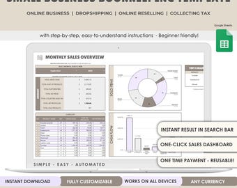 Effortless Online Business Management Bundle: Bookkeeping, Inventory and Order Tracking, Monitor Profit and Loss, Sales Tax Calculator