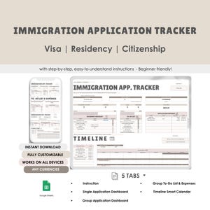 Moeiteloos immigratiebeheer: organisator aanvragen van visum-, verblijfs- en staatsburgerschap | Houd uitgaven en tijdlijnen gemakkelijk bij!